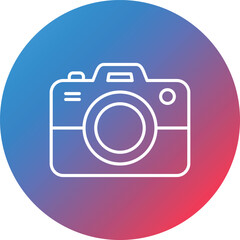 Camera Line Gradient Circle Background Icon