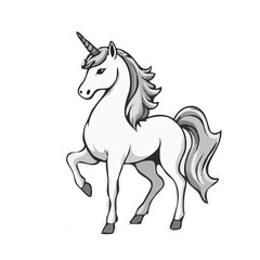 Iconical Grayscale Unicorn Design