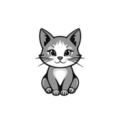 Obraz premium Grayscale Cat Illustration