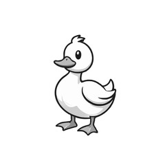 Cute Little Grayscale Duck 