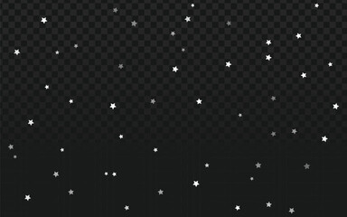 Falling white stars on a transparent background. Use this celestial overlay for space, night sky, magic, or festive designs and videos. Easy graphic element.