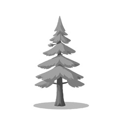 Detailed Grayscale Pine Tree Illustration