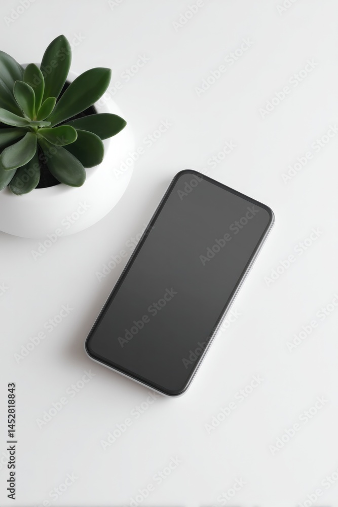 Poster minimalist setup with sleek electronic device elegantly isolated on pristine white background