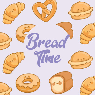 set of different kinds of bread