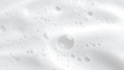 Close-Up of White Cleanser Foam – Soap and Shampoo Bubbles for Skin Care