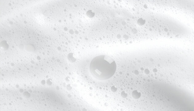 Close-Up of White Cleanser Foam &ndash; Soap and Shampoo Bubbles for Skin Care