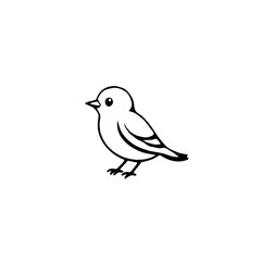 Fototapeta premium Simple Black & White Bird Icon Design