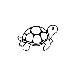 Simple Black & White Turtle Icon Design