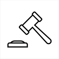 Wood Hammer Judge vector illustration, flat design, trial gavel, judgment, justice judge gavel