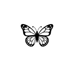 Simple Black & White Butterfly Icon Design