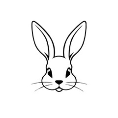 Obraz premium Simple Black & White Rabbit Icon Design