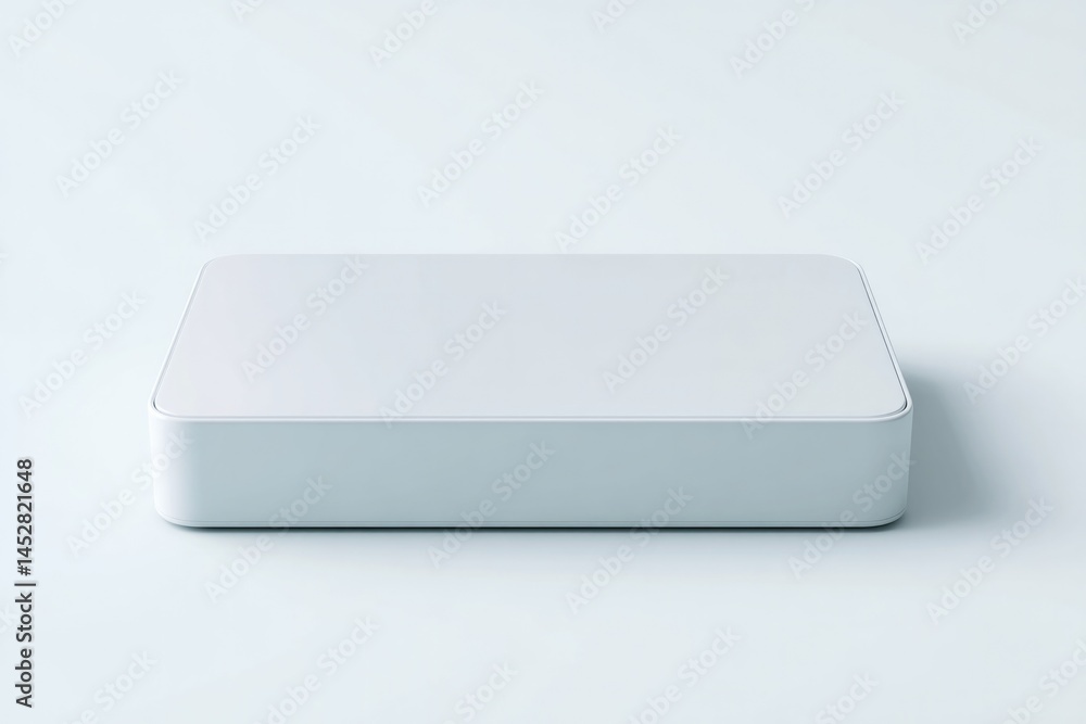 Poster minimalistic electronic device isolated on white background with ample copy space