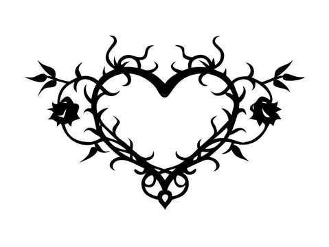 Thorned Heart with Rose Accents