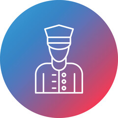Doorman Line Gradient Circle Background Icon