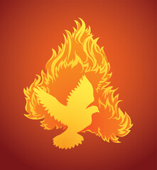 Pentecost sunday. Baptism with the Holy Spirit. Vector drawing icon