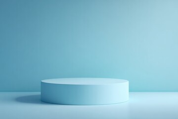 minimalistic scene with solitary empty podium and oversized frame as focal point