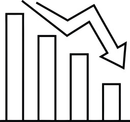 Declining Bar Graph With Downward Arrow Illustrating Economic Downturn And Negative Trend
