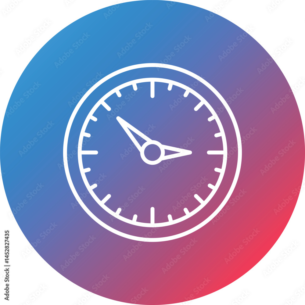 Poster clock line gradient circle background icon