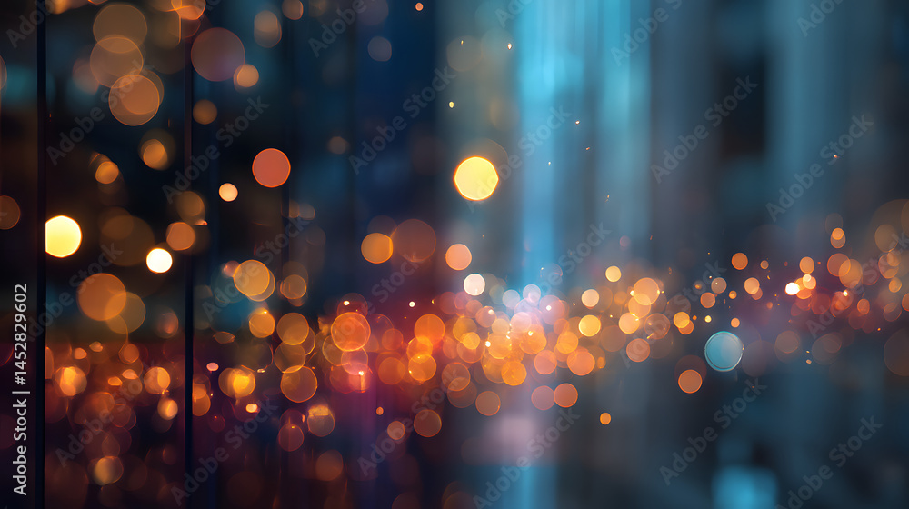 Aufkleber bokeh light effect for business concept design urban environment abstract imagery evening view