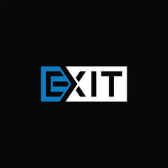 Obraz premium typography text exit logo design, arrow word mark graphic vector template