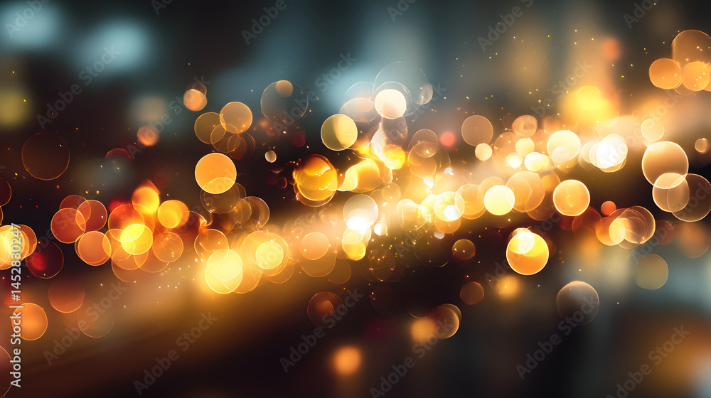 Aufkleber bokeh light effect for business concept design urban setting digital art vibrant background abstract