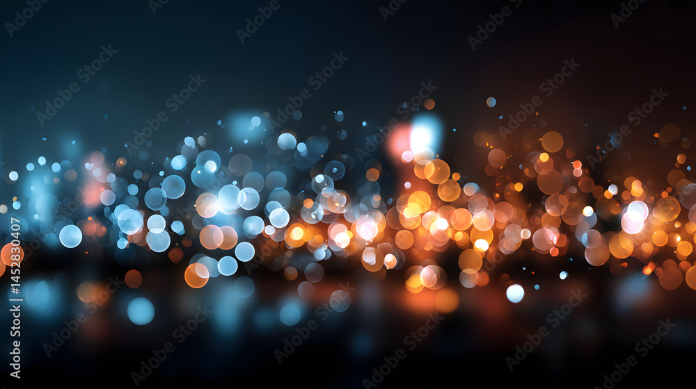 Poster bokeh light effect business concept design urban setting creative graphics night atmosphere abstract