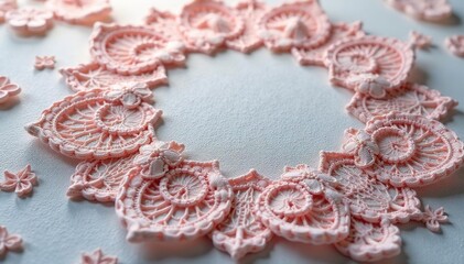 Obraz premium Intricate floral lace doily, delicate texture, beautiful, elegant, pattern