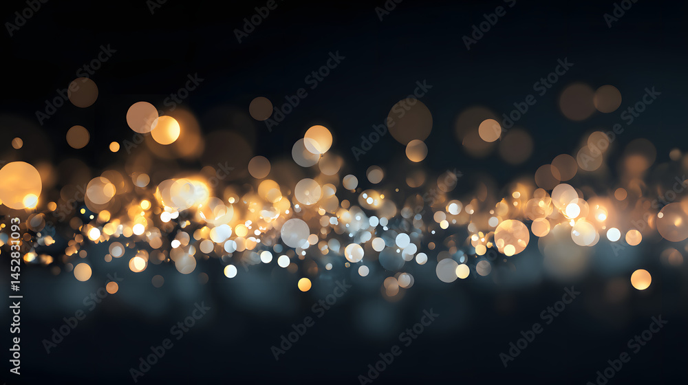 Poster dynamic bokeh light effect for business concept design abstract dark background creative perspective