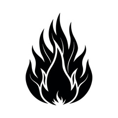 Flame Silhouette Icon Set Illustration