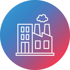 Factory Line Gradient Circle Background Icon