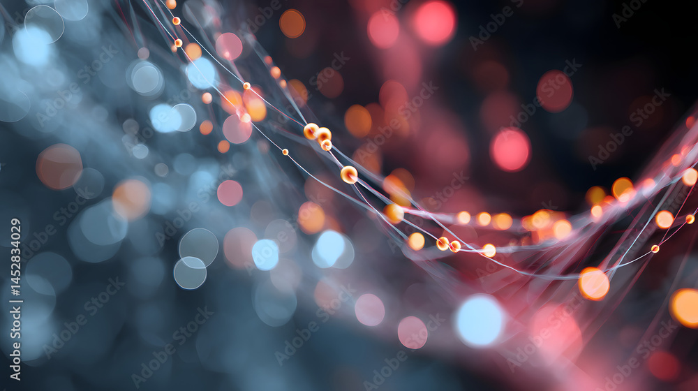 Poster dynamic bokeh light effect for business concept design abstract background creative environment