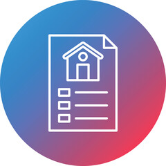 Property Documents Line Gradient Circle Background Icon