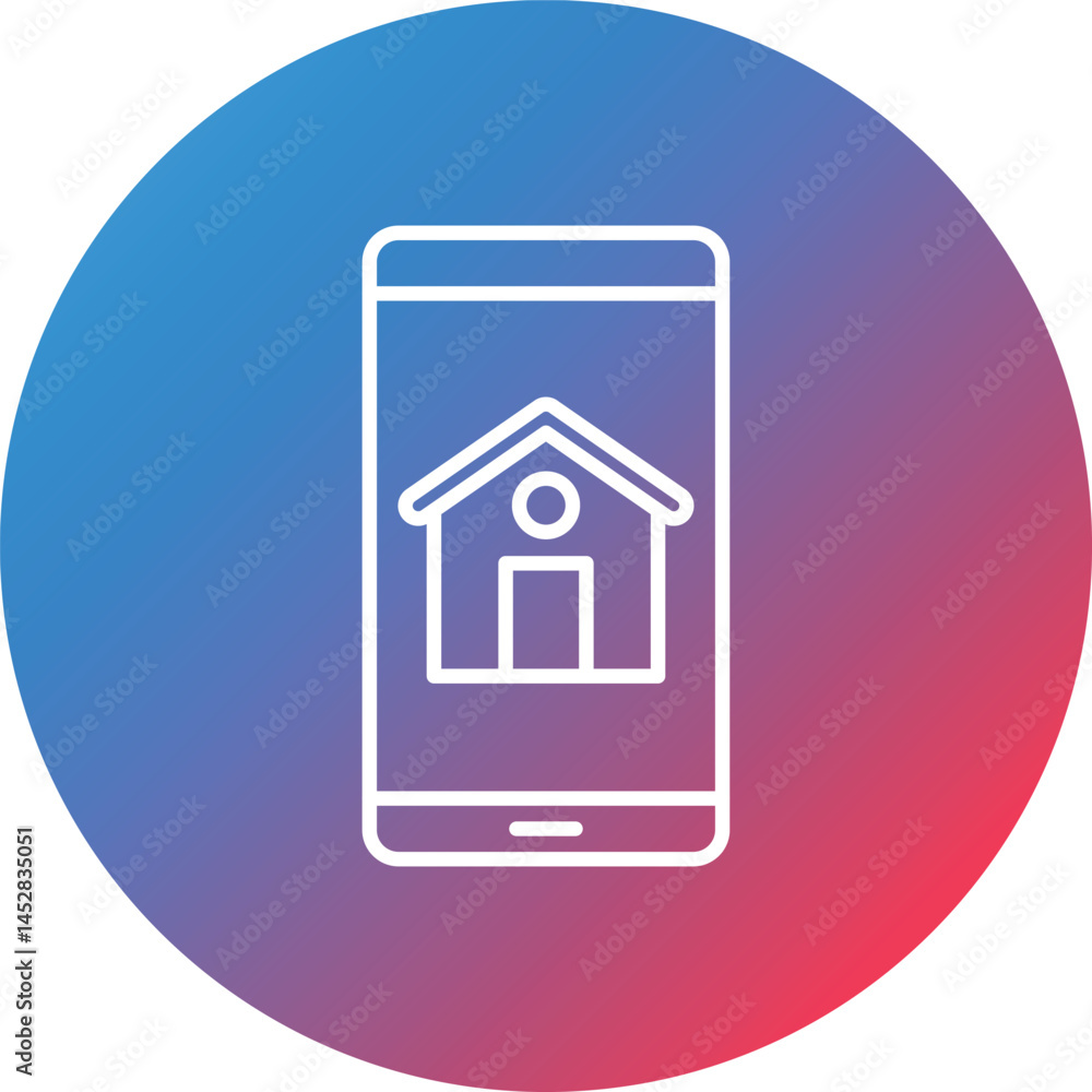 Poster house app line gradient circle background icon