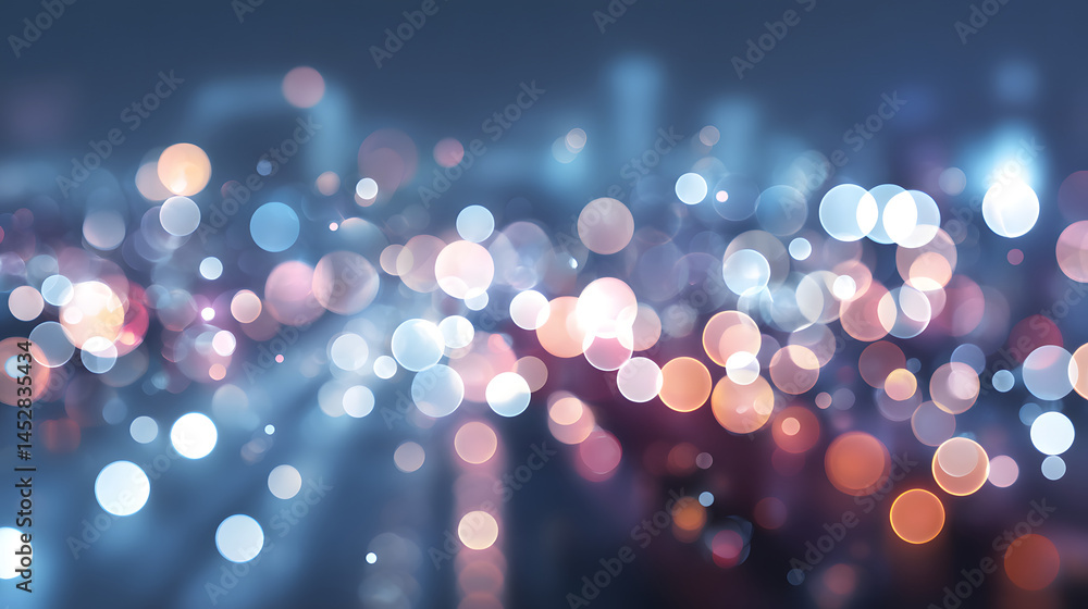 Poster bokeh light effect enhancing business concepts urban setting creative design nighttime view