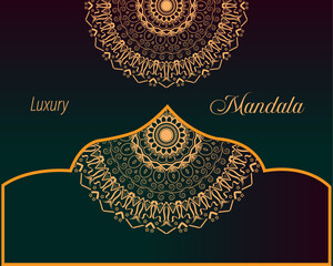 luxury Mandala background design in gold color vector ornament
