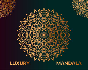Luxury gold mandala ornament background design. Vector mandala for decoration invitation, cards, wedding, cover, banner.