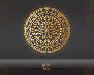 Luxury gold mandala ornament background design. Vector mandala for decoration invitation, cards, wedding, cover, brochure, flyer, banner.