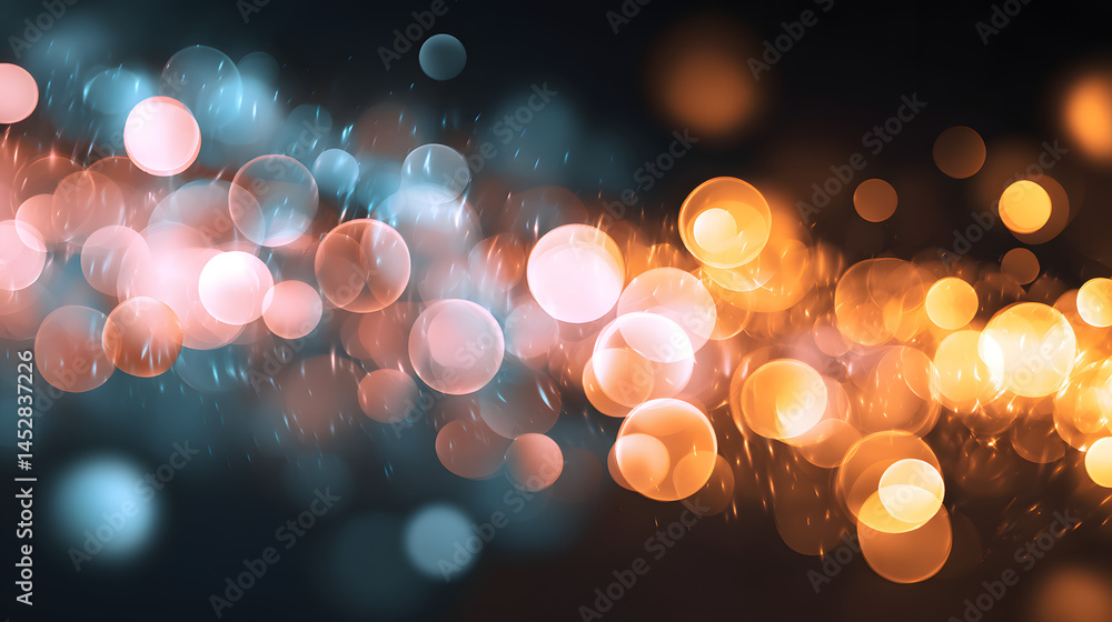 Poster dynamic bokeh light effect for business concept design in modern office environment