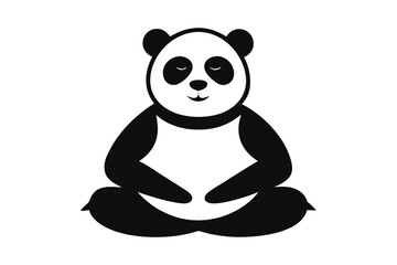 Stylized Panda Silhouette Vector – Yoga Pose Design for T-Shirts & Artistic Prints