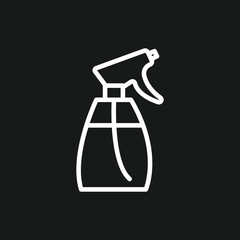 Spray Bottle on Black Background Cleaning, Gardening, and Liquid Dispenser Symbol