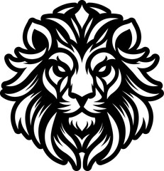 Tribal Lion Head Icon  Vector Animal Design