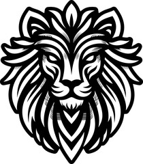 Tribal Lion Head Icon  Vector Animal Design