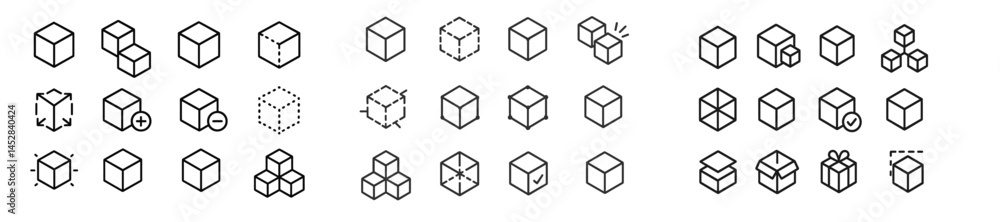 Poster 3d cube designs showcase various geometric styles and visual representations for creative projects