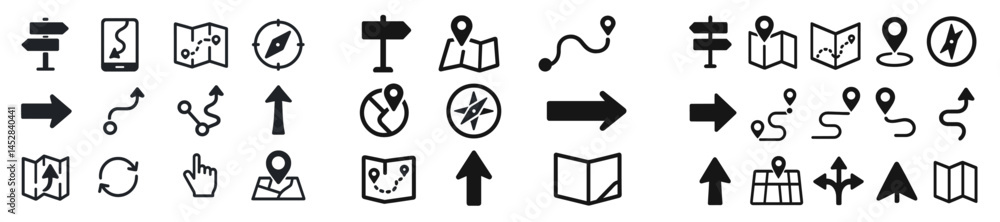 Poster Explore navigation symbols for map reading and wayfinding at a local outdoor event in a park setting