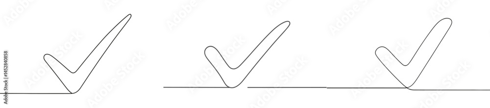 Leinwandbilder smooth and simple check mark designs illustrating affirmation and completion in a minimalist style