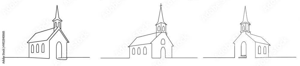 Poster multiple sketches of church buildings showcasing different architectural designs and styles during a