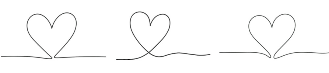 Heart shapes drawn with continuous line art, expressing love and connection through simple, elegant designs