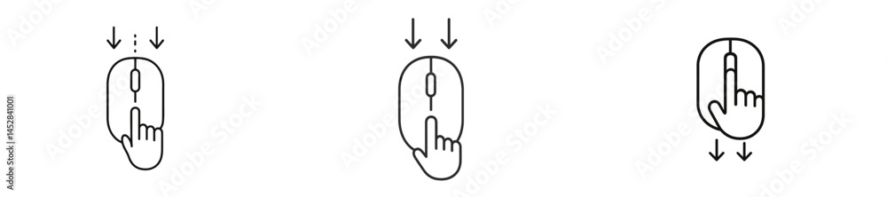 Leinwandbilder Instructions for using a computer mouse with clicking and scrolling actions demonstrated