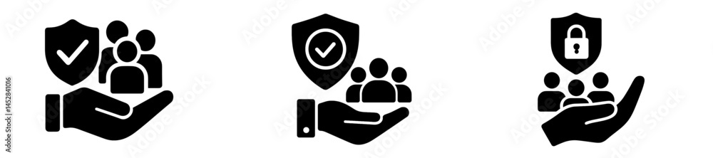 Aufkleber protecting individuals with security symbols and hand gestures promotes safety in a digital world