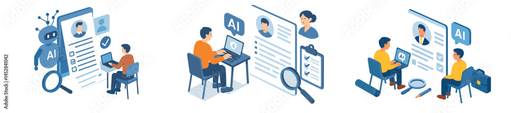Leinwandbilder AI technology assists in job candidate evaluations through automated processes and personalized assessments for better hiring decisions
